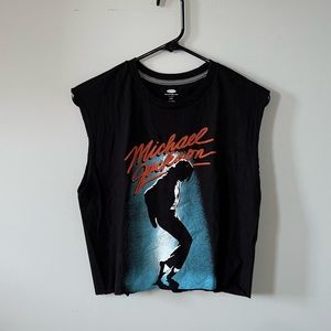 Old Navy Cropped Sleeveless Michael Jackson Graphic Tee